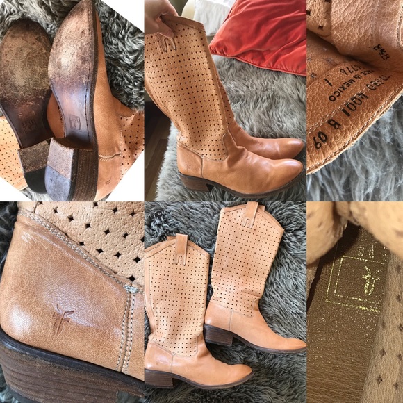 Frye Carson Boot Leather Perforated Leather Cow - Picture 2 of 8